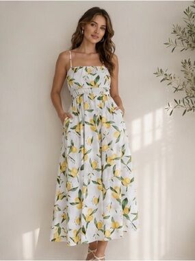 Ricki’s Poplin Sundress with Lemon Print Size S